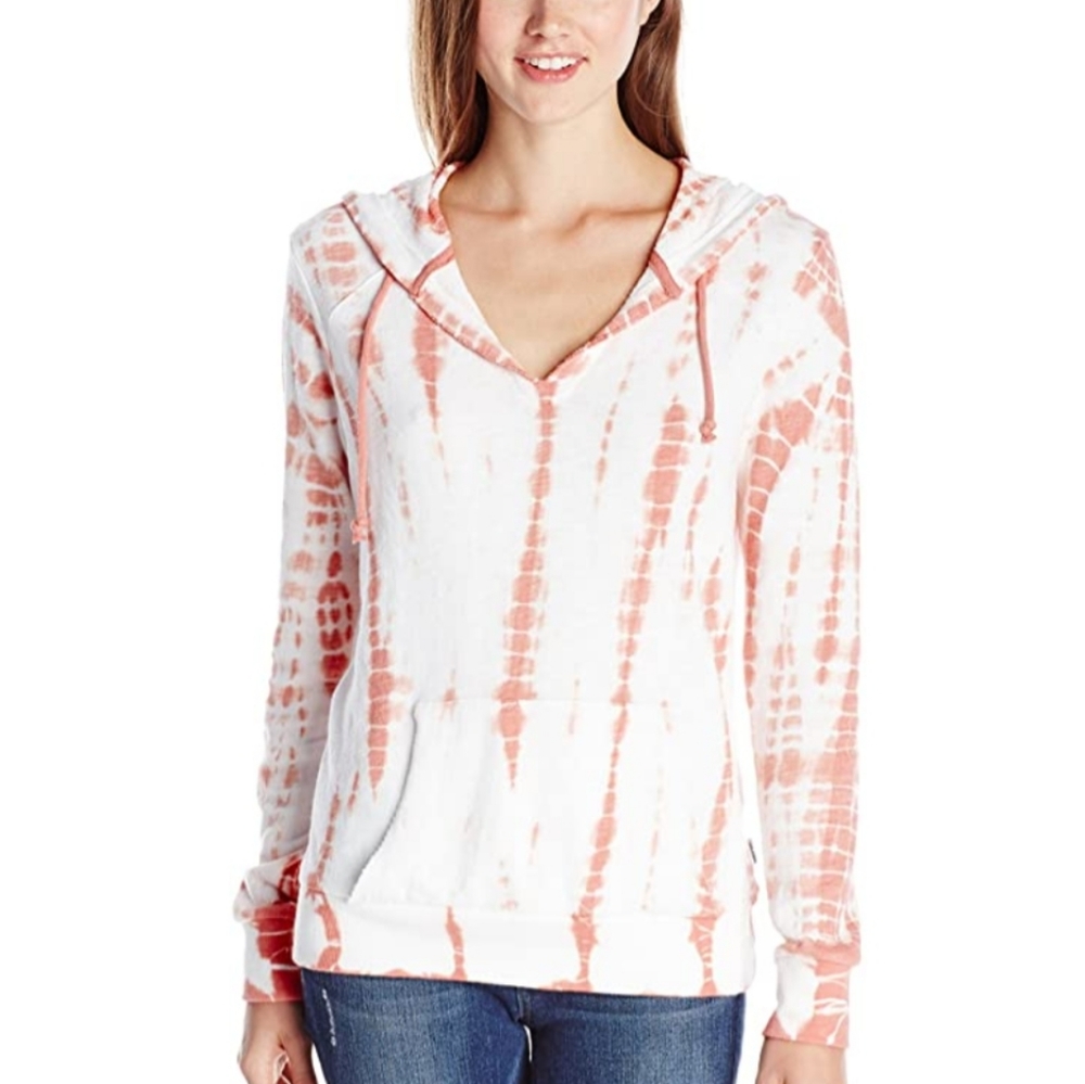 Volcom Y2K Orange & White Tie Dyed Hoodie
